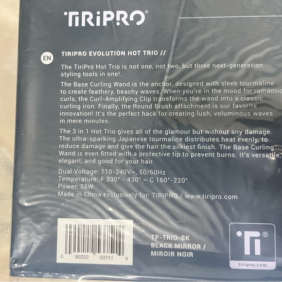 NIB TiRiPRO Curling System EVOLUTION Hot Trio 3-in-1 hair curling styling wand - Picture 5 of 6